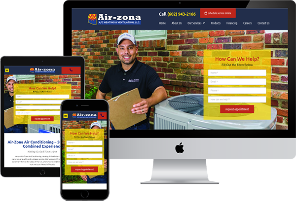 Air-zona A/C Heating & Ventilation Website Design