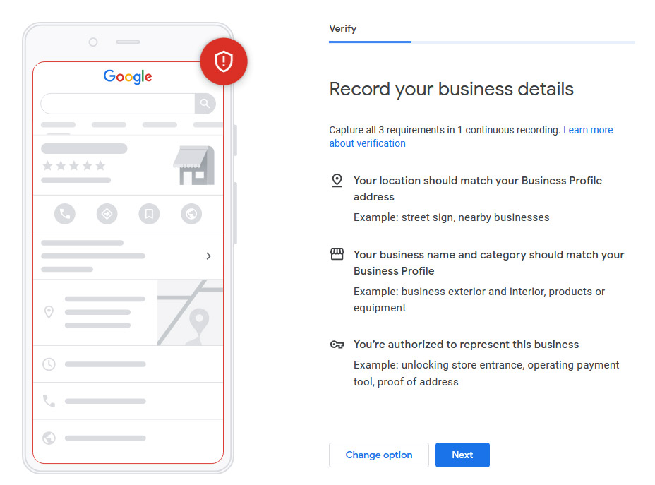 Google Business Profile - Business details needed for video verification