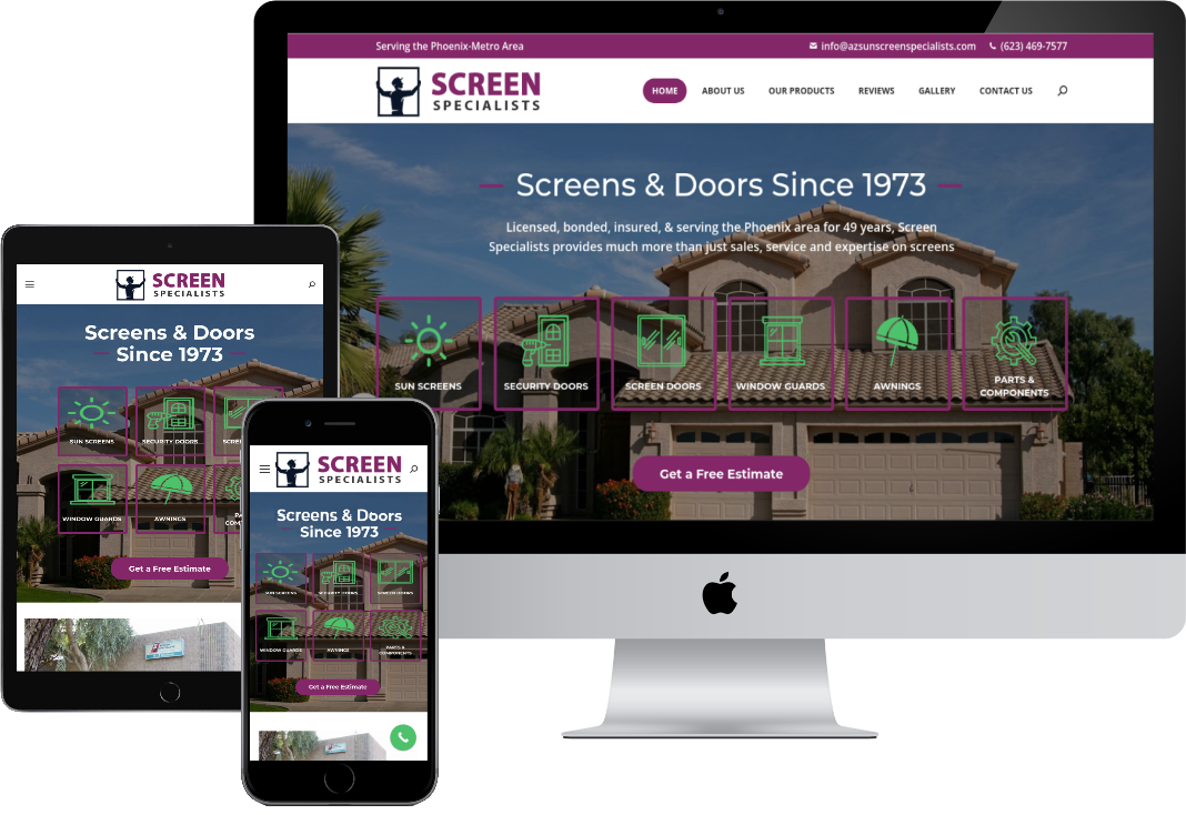 Screen Specialists Website Design